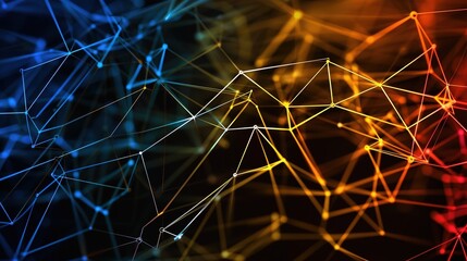 Fototapeta premium Multi-color_line_connection_tech_background