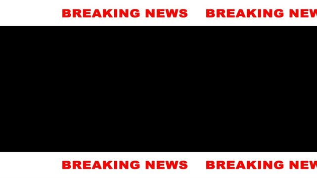 Breaking news lower third green black overlay. TV broadcast style animated L3rd chyron template for live updates & news reports. 4K loop background.