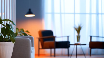 residential. Minimalist living room featuring white walls and wooden floors, bathed in natural ambient light for a clean aesthetic. real-estate listings.
