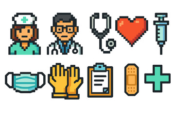 Healthcare and medical line icon set. Health, doctor, and hospital essentials outline collection