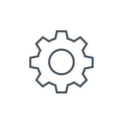 Gear Wheel SVG Icon Vector with Circle and Cog Design Minimalist Line Art Style
