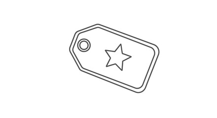 Simple SVG Icon Design of Price Tag with Star Symbol in Line Art Style Vector SVG Graphic