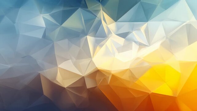 Vibrant low poly abstract background featuring a gradient of cool and warm tones, ideal for web, branding, and contemporary art. This geometric texture adds depth and visual interest to any media