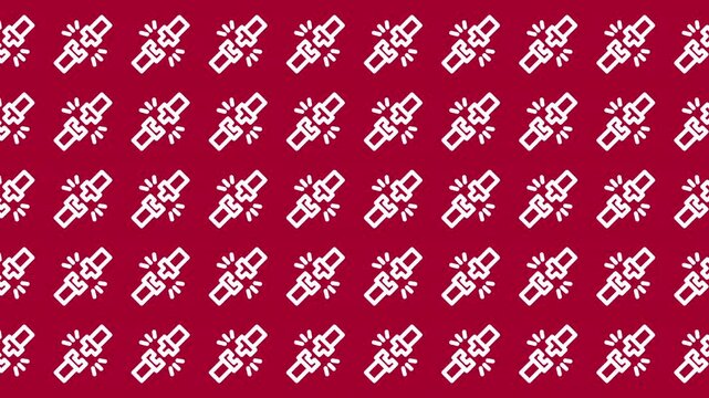 Red background, white ornamental design pattern, suitable for graphic design projects, backgrounds, invitations, and festive decorations.