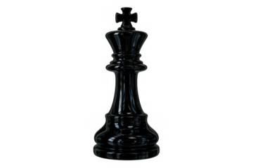 Black chess king piece standing alone. Symbolizing strategy, leadership, and power dynamics in games and business