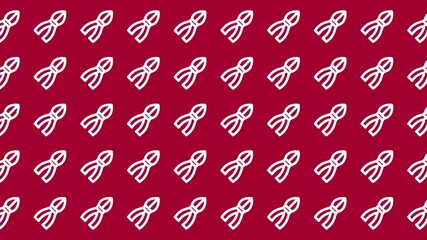 Pattern of white wire strippers against a red background suitable for industrial websites, hardware stores, electrician advertisements, tool catalogues.