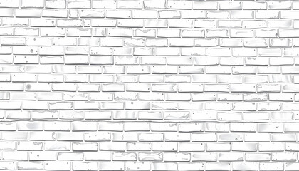 Obraz premium Panorama of Modern white brick wall texture for background, crayon drawing. White tone