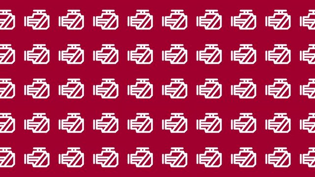 Many car engine icons in rows on a red background. Suitable for automotive industry websites, mechanic blogs, and vehicle maintenance graphics.