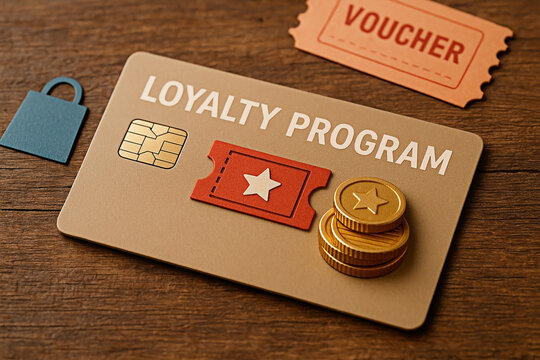 Loyalty Program Card for customer relationship concept.