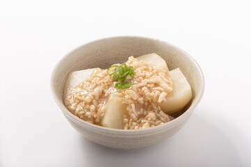 カブ　鶏ひき肉あんかけ