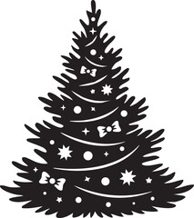 Christmas Tree Decorated Silhouette