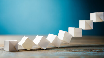 Business background with rising origami graph concept