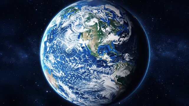 Spectacular View of Planet Earth from Space Showing Continents and Oceans