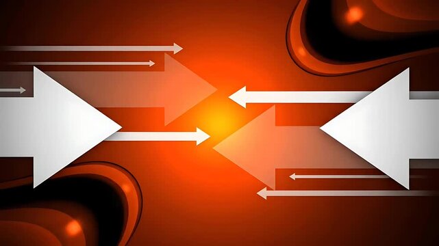 Arrows converging on a central point, abstract concept.