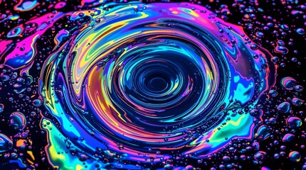 Ultra-Realistic Macro Texture of a Colorful Oil Sheen