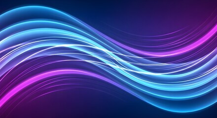 Abstract vector design backdrop of bright purple and blue flowing waves, a digital art wallpaper with motion and energy