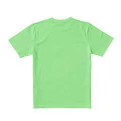 Apparel Mockup of High-Quality Blank Mint Green T-Shirt Back View Template on White Transparent Background 