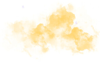 Abstract Golden Cloud sunset with Stars on Transparent Background