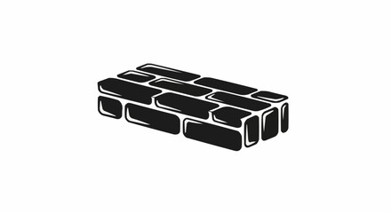 3d render of a brick black and white