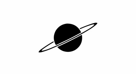 vector illustration of a black silhouette of an planet