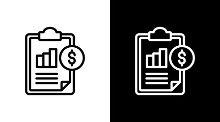 Business Report White Icon Set Design