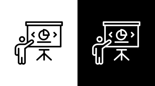 Business Presentation White Icon Set Design