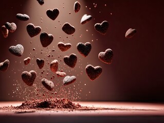 ハートが舞うチョコレート – Floating Chocolate Hearts