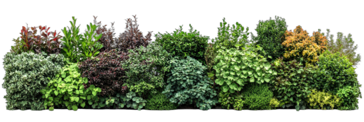 Diverse collection of various green plants in a vertical garden arrangement