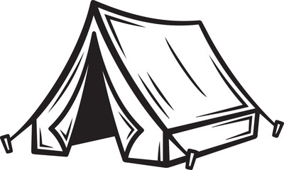 Camping Tent Vector Illustration – Outdoor Adventure, Travel, and Nature Symbol for Hiking, Tourism, Summer Camp, and Wilderness Design