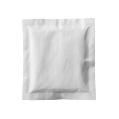 Plain White Packet with No Design or Branding for Various Applications such as Food Storage, Sample Packaging, or Product Protection on Transparent Background