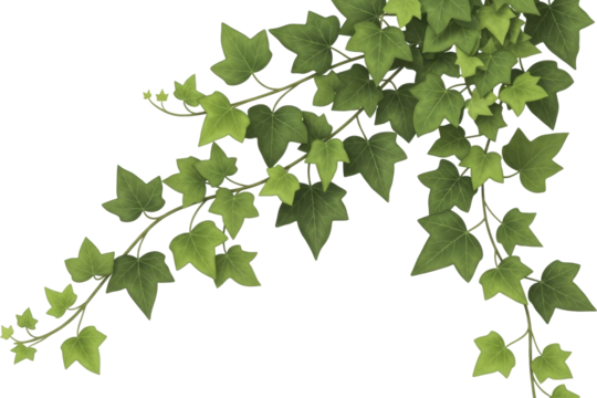 Lush green ivy vine with fresh leaves on a transparent background PNG image for natural decor PNG file