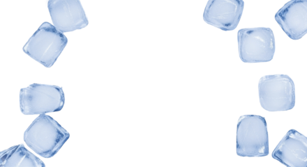 Ice cubes crushed ice icicles framing center transparent background PNG image PNG file