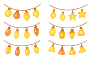 Festive holiday silhouette icon set. featuring bulbs, stars, and lanterns for seasonal decor