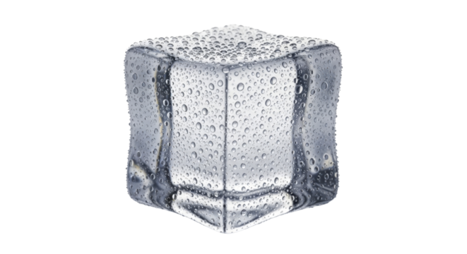 Ice cube covered in water droplets on a transparent background PNG image PNG file