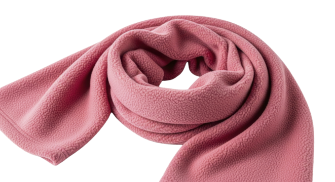Pink fleece scarf on a transparent background PNG image warm clothing accessory PNG file