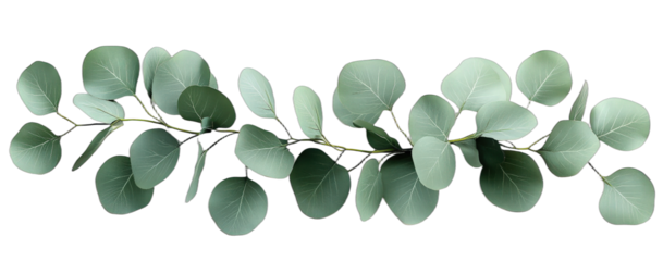 Eucalyptus branch with green leaves for natural decoration