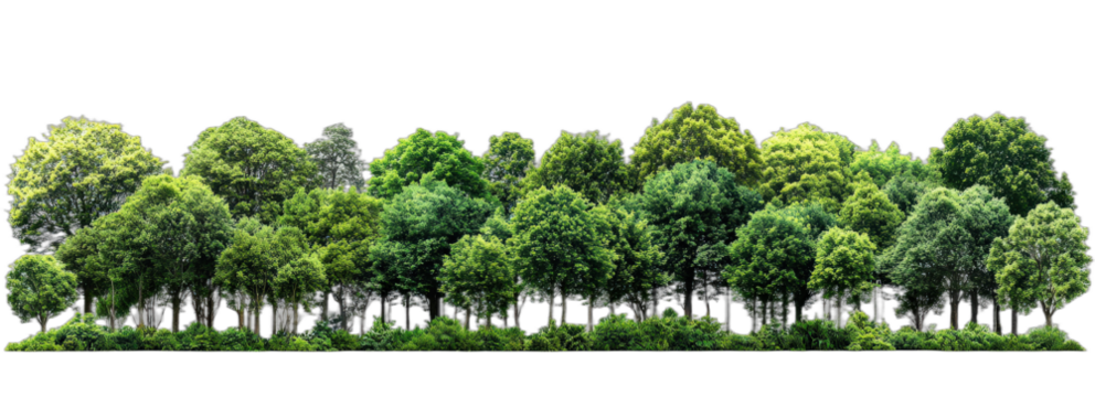 Dense green trees forming a lush forest landscape