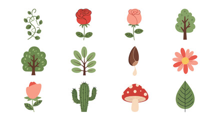 Cartoon ice cream cones collection with various flavors and smiling faces