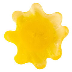 Yellow Giant Squid Shaped Jelly Candy on White Background