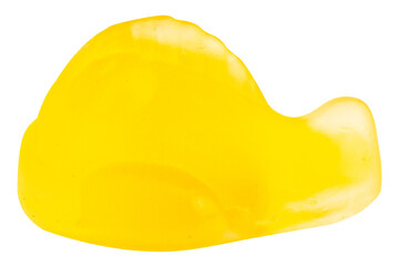 Yellow Fish Jelly Gummy Candy Isolated on White Background