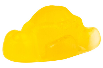 Yellow Turtle Jelly Gummy Candy Isolated on White Background