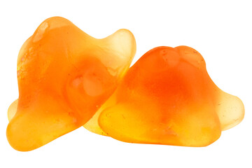 Orange Starfish Jelly Gummy Candy Isolated on White Background