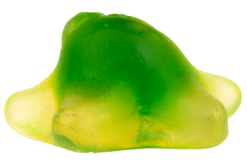 Green Star Shaped Gummy Candy on White Background
