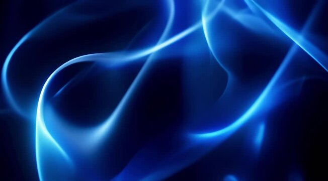 Abstract, flowing ribbons of light that twist and turn in sync with a lively drum and bass track, adding intensity with every be 