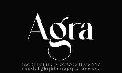 Agraham Personal Use vector font alphabet with numbers