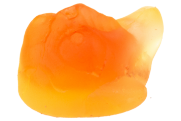 Pile of Orange Fish Jelly Gummy Candies Isolated on White Background