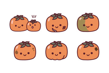 規格外のかわいい柿のイラストセット