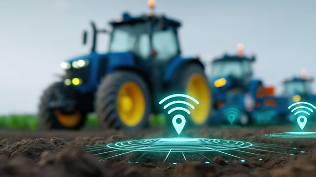 Innovative farming techniques agricultural fields digital technology precision agriculture aerial view modern farming solutions - Powered by Adobe