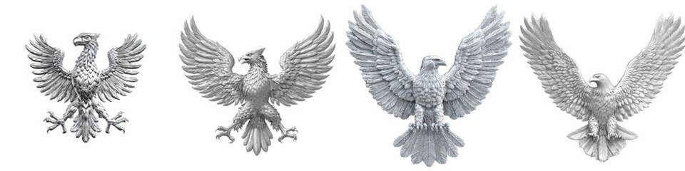 Obraz premium Elegantly rendered eagle emblems soaring with power and freedom, perfect for adding a touch of classic strength to any design, celebrating national pride and heritage
