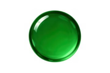 Green glossy fluid sphere symbolizing clean energy, nature, health, and sustainable science on transparent background